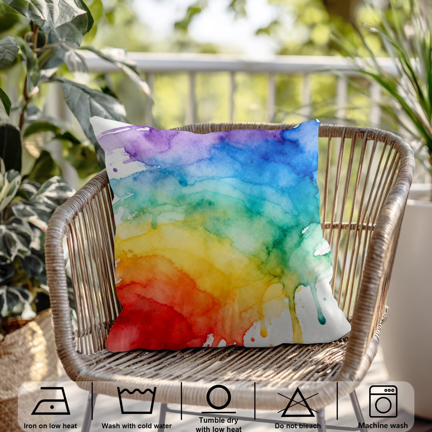Shrahala Beige Mandala Chakra Outdoor Throw Pillow Cover, Mandala Square Indoor Pillows Water Resistant Linen for Bedroom Living Room Set of 2 (20 X 20 in)