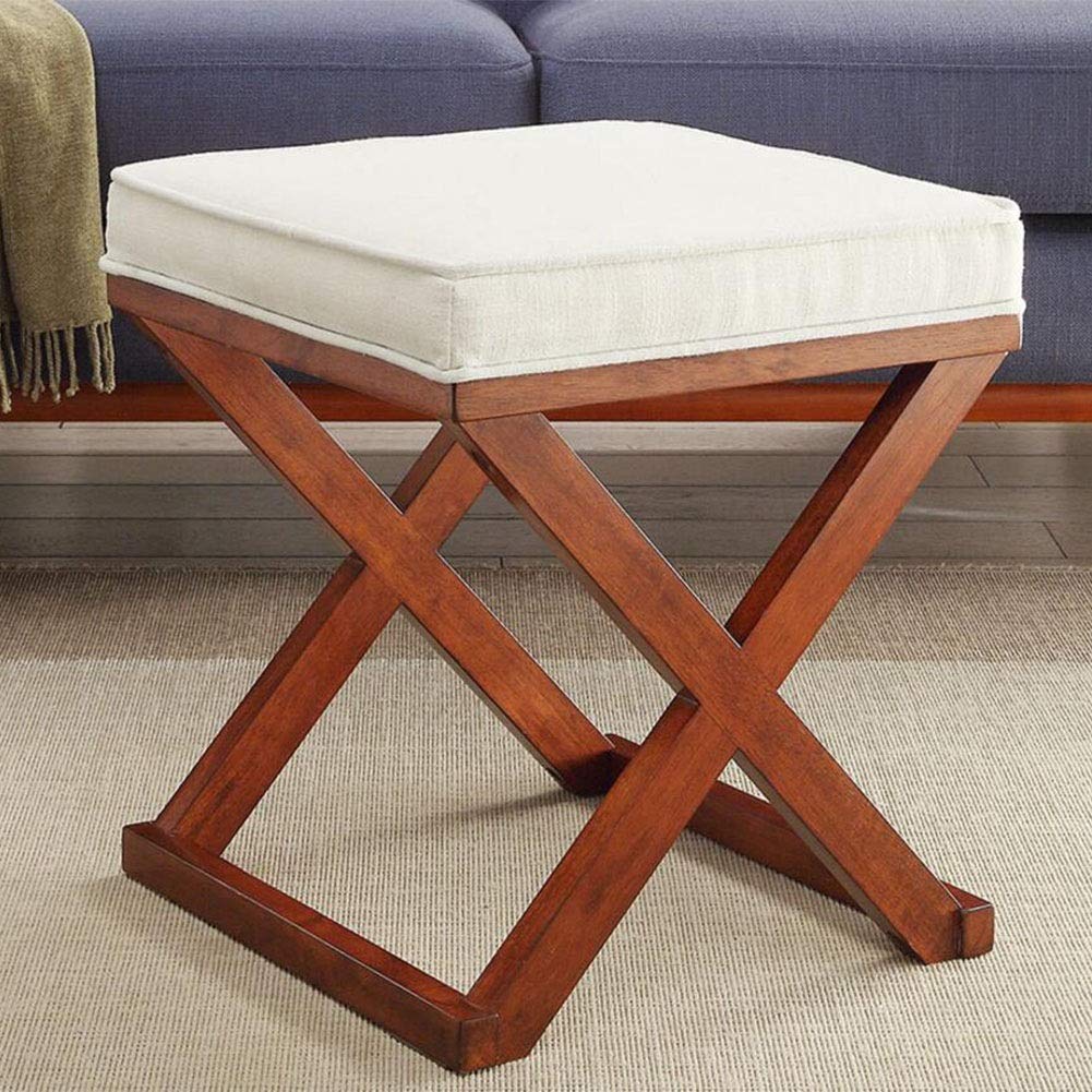 Taburete tapizado de lino para dormitorio salón y comedor