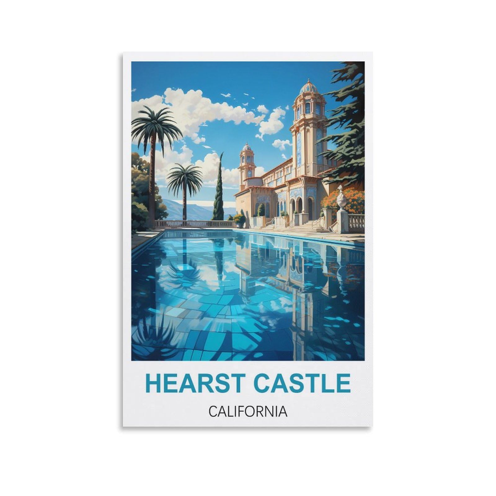 Metal Tin Sign Hearst Castle California,Ideal for Pub Shed Bar Office Man Cave Home Bedroom Dining Room Kitchen 15x30cm