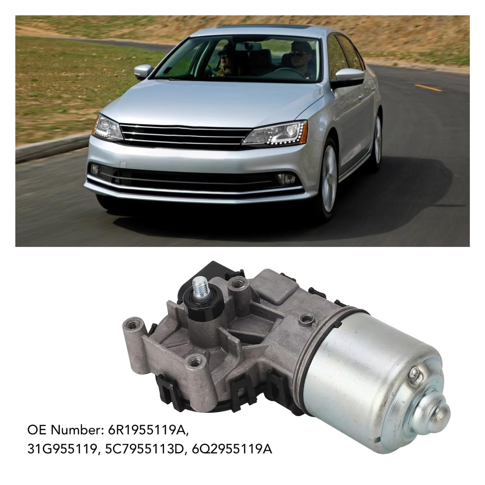 Motor del limpiaparabrisas Delantero para Jetta 2011-2015 Auto 6R1955119A 31G955119 5C7955113D 6Q2955119A Reemplazo del Motor del limpiaparabrisas