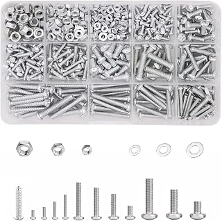 Screws Bolts Nuts and Washers Assortment Kit, Metric Machine Hardware Assorted Screw Set Phillips Pan Head with Storage Case for Home Projects, 550 Pcs 12 Sizes(M3/M4/M5)