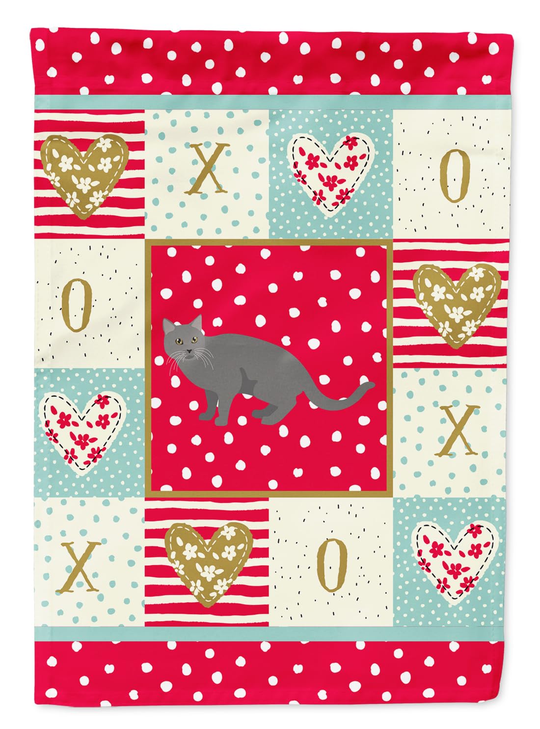 Drapeau de jardin Chartreux #1 Cat Love Caroline's Treasures décor extérieur
