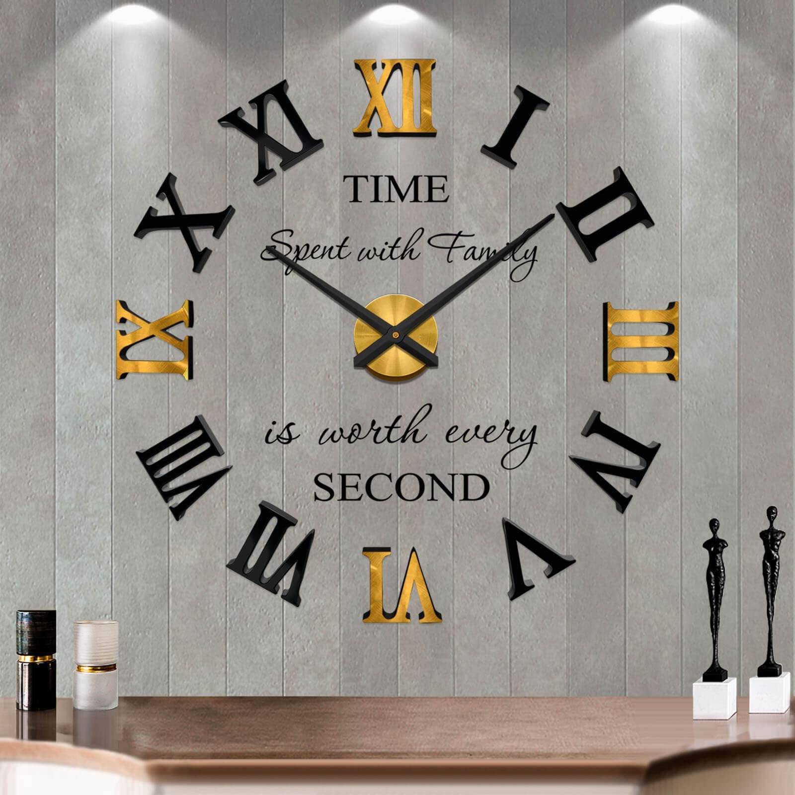 Horloge Murale Bricolage 3D, Horloge Autocollante Miroir Lotuss Moderne Pour La Décoration D'Art Horloge Murale Bricolage 3D, Horloge Autocollante Miroir Lotuss Moderne Pour La Décoration D'Art