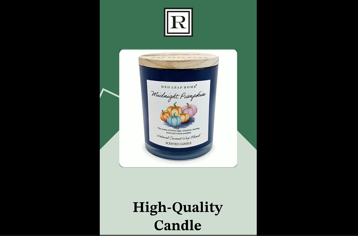 Amazon.com: Red Leaf Home | Midnight Pumpkin Candle | Wooden Lid