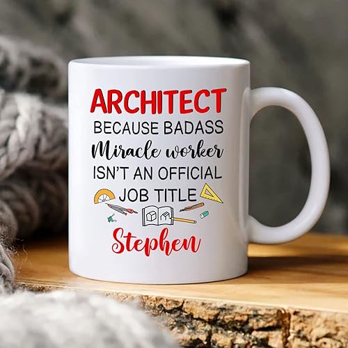 Miniatura 10 de Personalized I Speak 4 Languages English Profanity Sarcasm & Architecture Coffee Cup With Name, Customized Architect Architecture White Coffee Mug