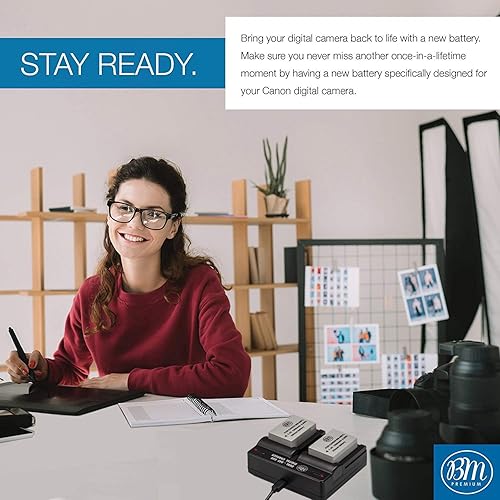 Miniatura 6 de Big Mike's BM Premium Paquete de 2 baterías NB-7L y kit de cargador de batería dual para cámaras digitales Canon PowerShot G10, G11, G12, SX30