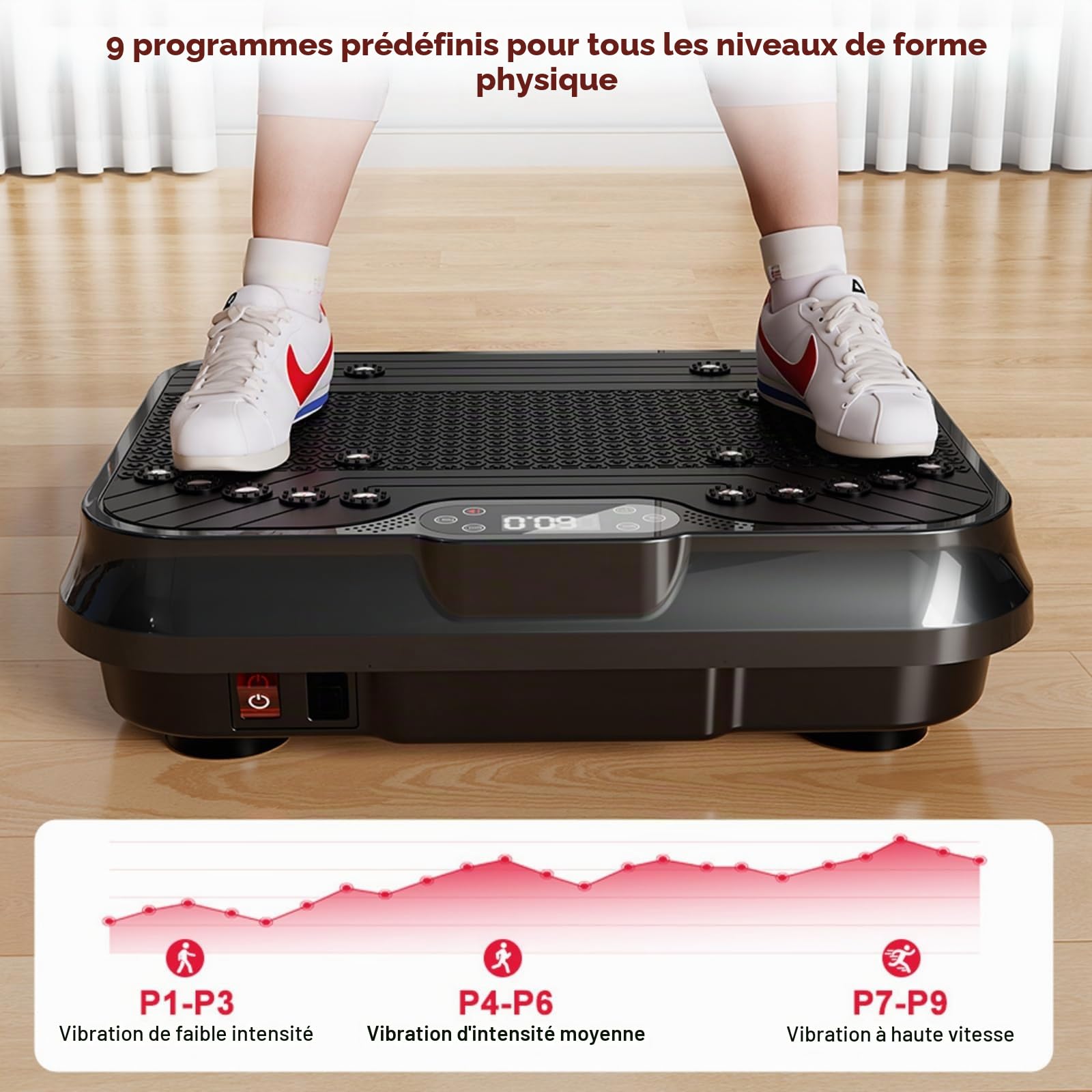 Plateforme vibrante oscillante pour entraînement complet – Modèle 2026 avec 2 bandes élastiques et sauteur, 250 vitesses, brûle les graisses et tonifie les muscles à la maison