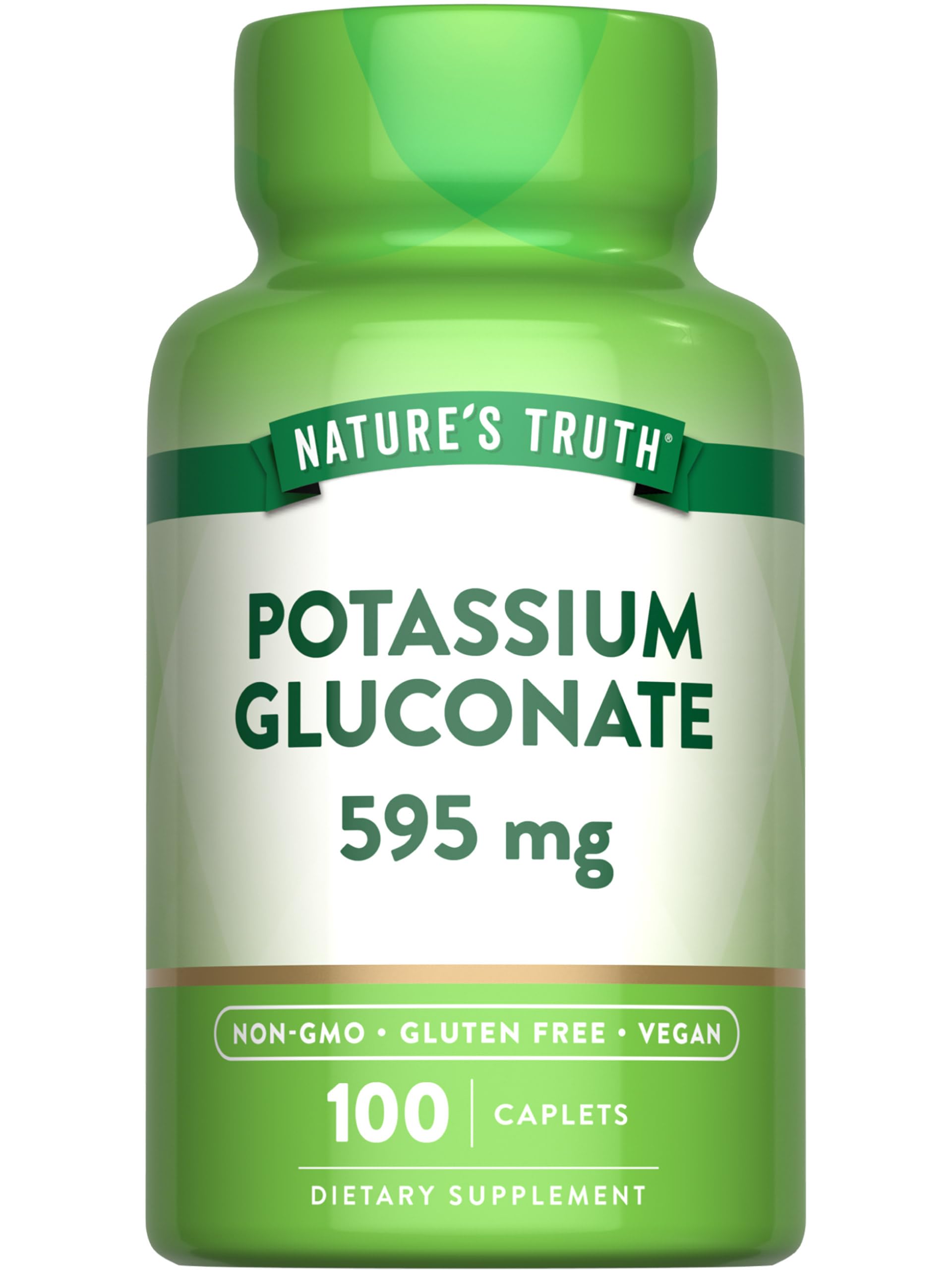 Nature's Truth Potassium Gluconate | 595mg | 100 Caplets