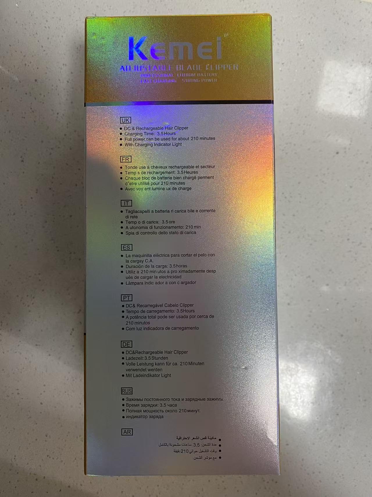 KEMEI Professionelle Haarschneidemaschine für Männer, schnurlos & kabelgebunden, T-Blade, 8 Führungskämme, 2500 mAh Akku, geräuscharm, Barber Kit
