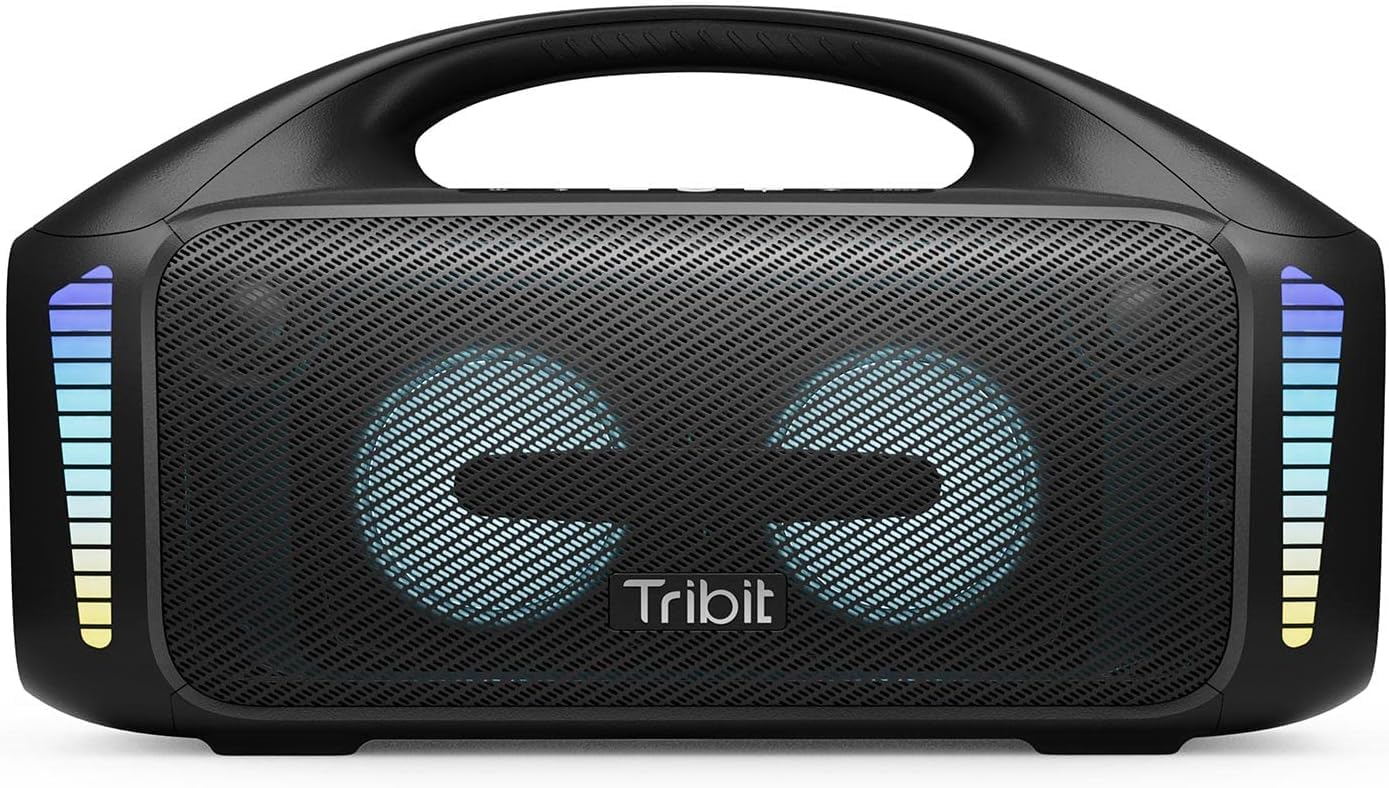 Tribit StormBox Blast Portable Bluetooth Speaker 140W Peak 90W Loud Stereo Sound with 30H Playtime IPX7 Waterproof LED