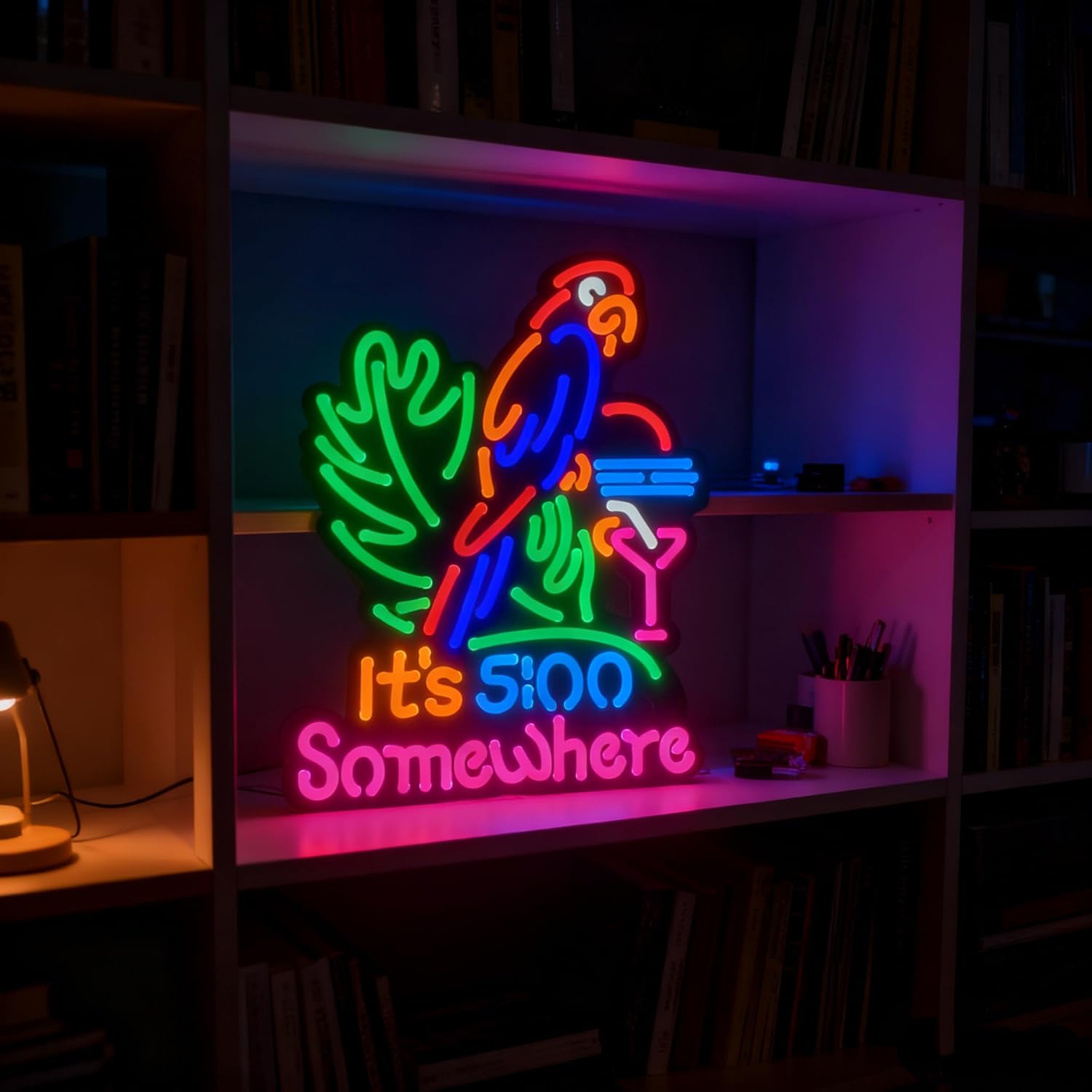 Jigsaw Puzzle IT'S 5:00 FIVE OCLOCK SOMEWHERE Neon Light Sign, Man Cave Men LED Light, Home Wall Signs Gifts, Decorations, Palm Tree, Beach, Sun, Tiki Bar, Garage, Accessories, Cart, Party, Bedroom, Led Sign, Lights - Image 6