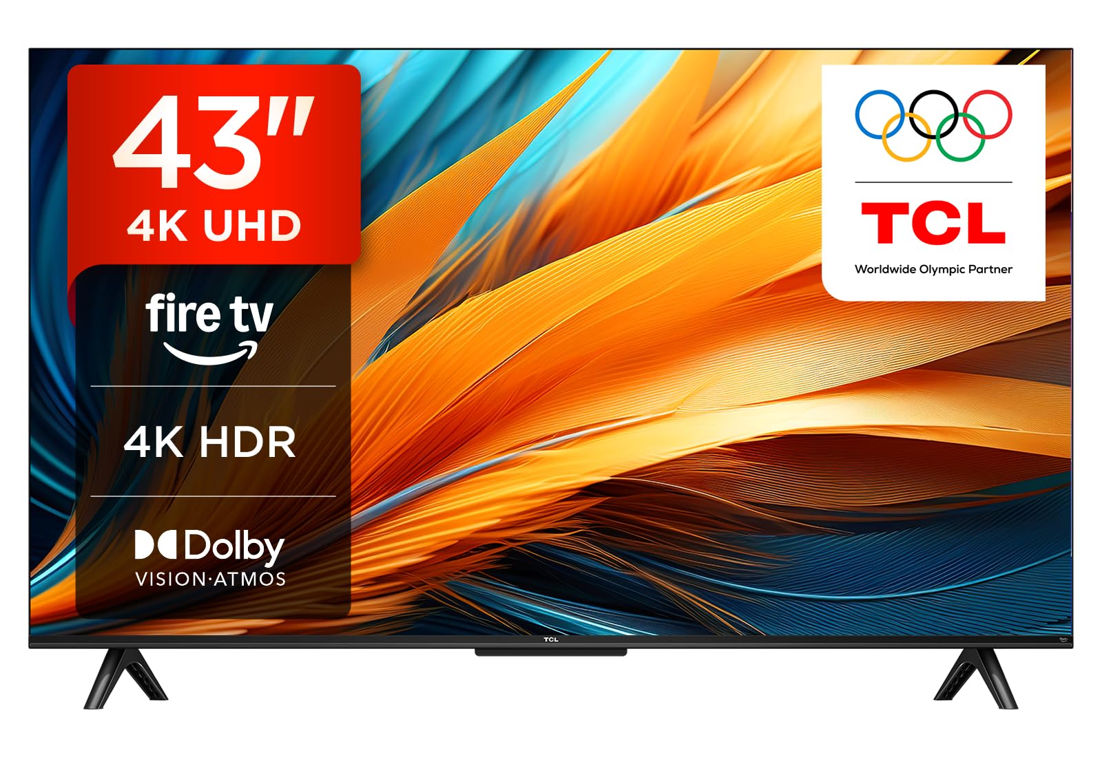 TCL 43PF650 43 Pouces 4K Ultra HD, HDR TV, Smart LED Fire TV (Dolby Vision, Dolby Atmos, DTS, HDR 10, Alexa intégré, Airplay2, Miracast)