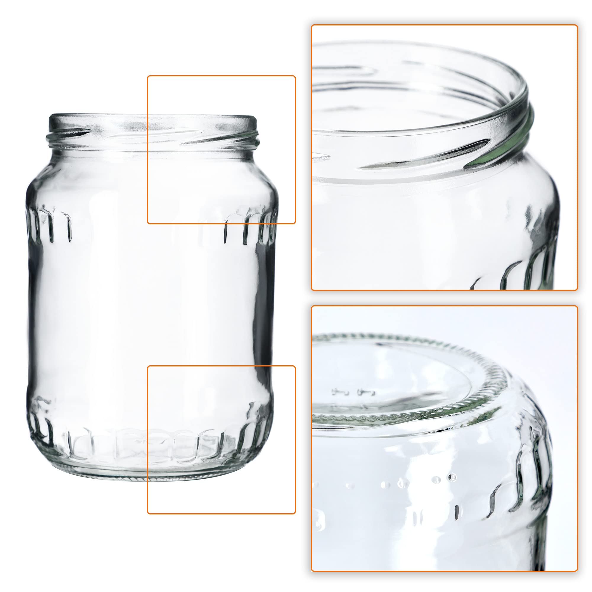 KADAX TO82 Winnie the Pooh - Juego de 64 tarros de cristal para conservas (720 ml, con tapa de rosca, para pepinos, verduras, levadura fermentada)