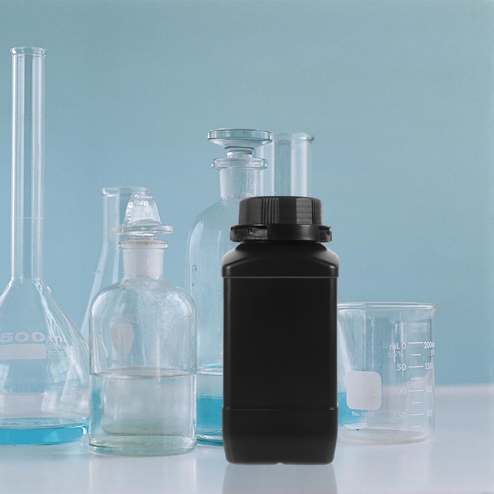 Healifty 6 Stück Weithals Laborreagenzflasche 1000ml Pe Schwarz