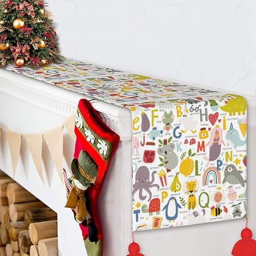 Vista 27 de Christmas Table Runner 60 Inches Long Fall Table Runner for Dining Table Christmas Decorations Coffe Table Runner with Tassels Kitchen & Table