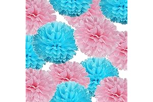 Pink or Blue 14" Tissue Pom Poms Baby Gender Reveal Decorations