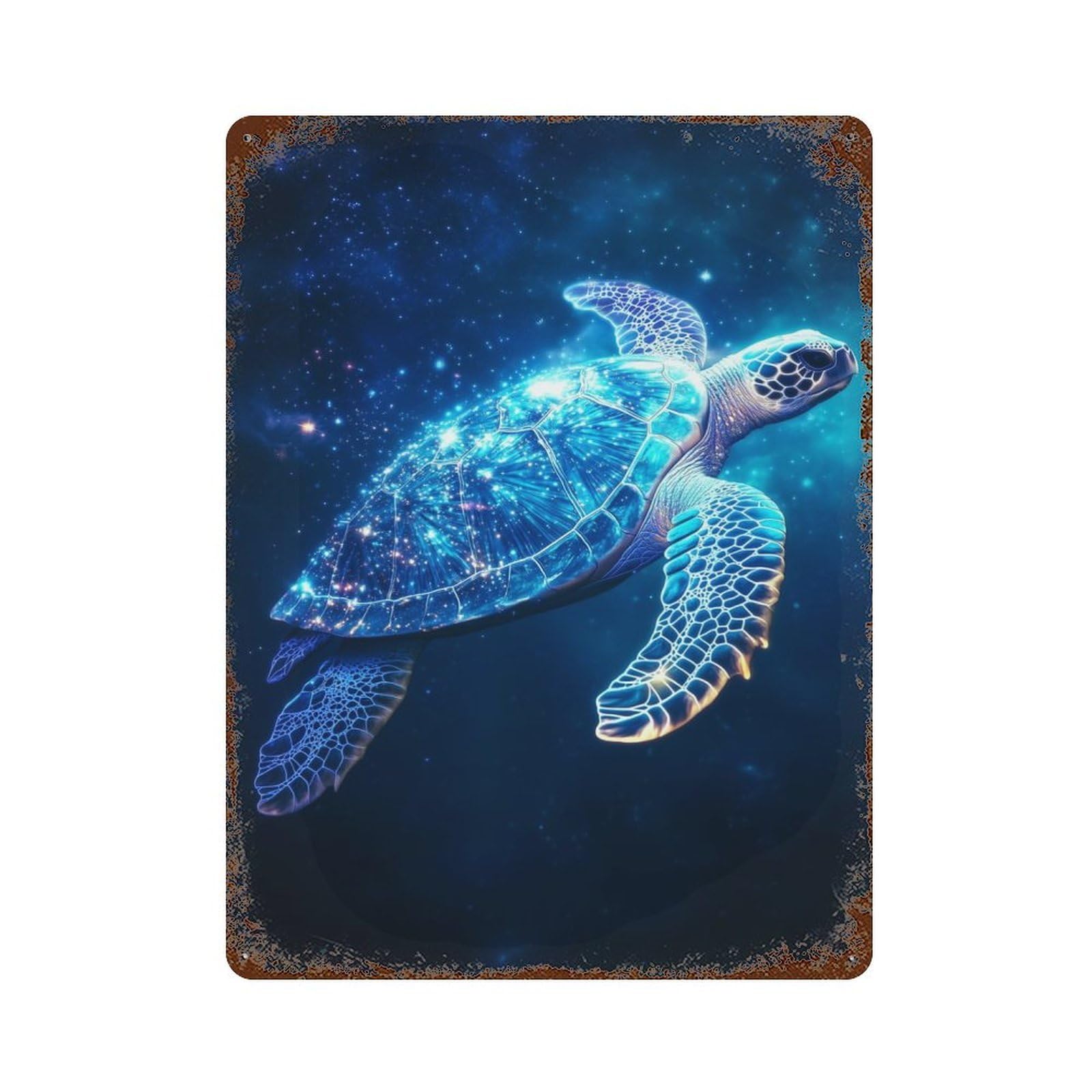 Cosmic Sea Turtle Retro Metal Sign 15.7"x11.8", for Garage, Bar And Workshop Decor, Shabby Chic Decor