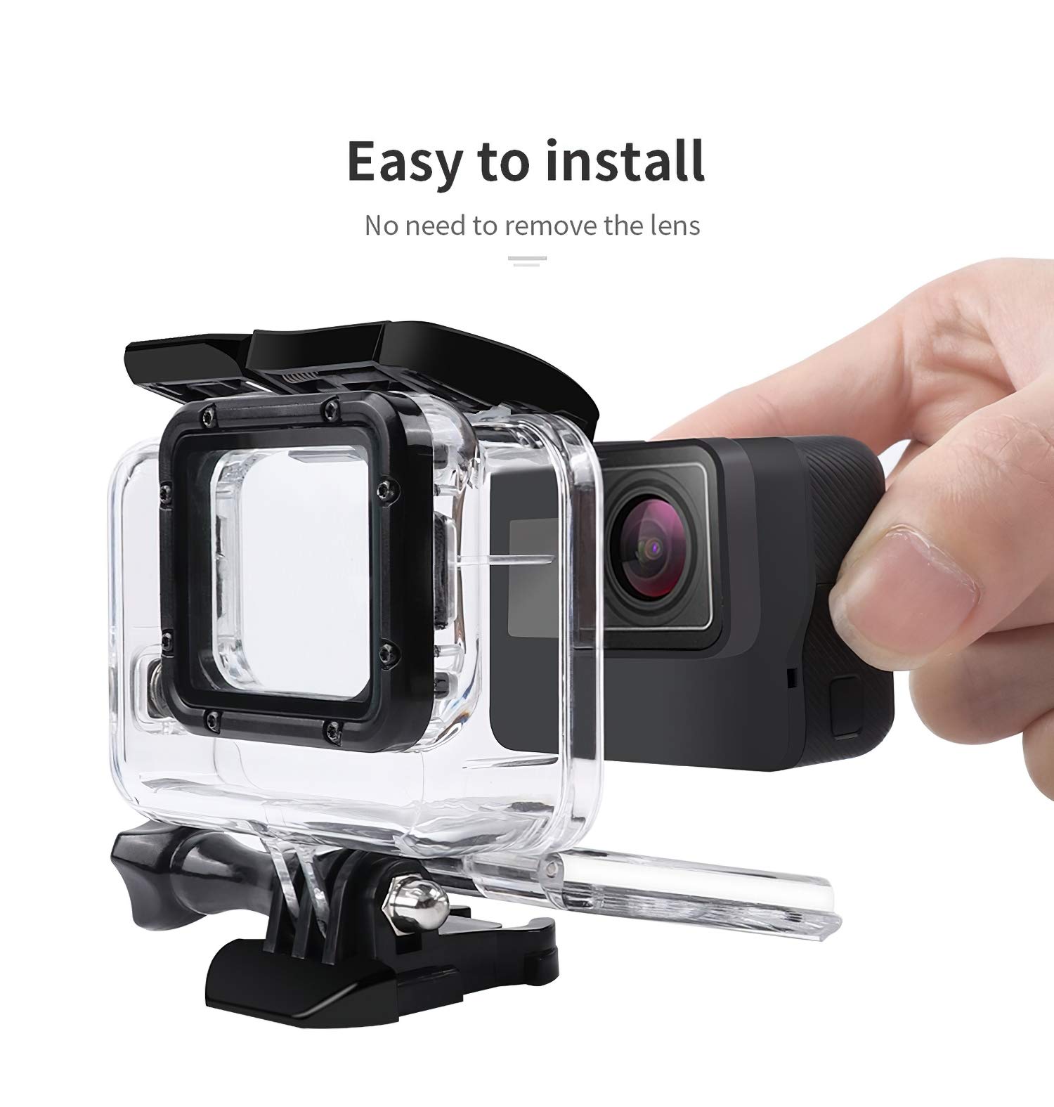 Custodia Impermeabile Kuptone Per GoPro Hero 7 Black/6/5 – Profondità 45m, Lente HD Antigraffio E Copertura Posteriore Trasparente