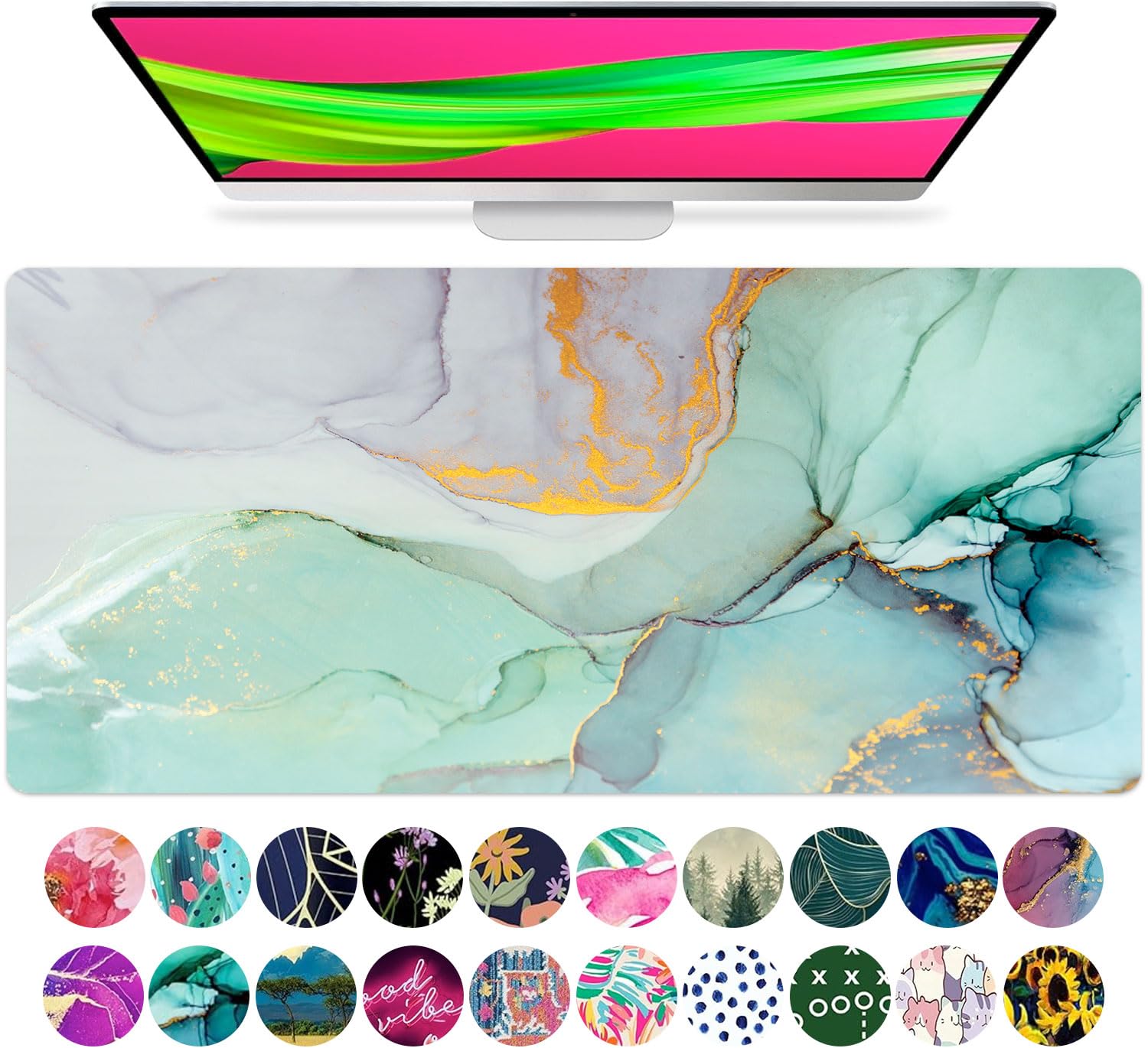 French KOKO Large Mouse Pad Desk Mat Keyboard Pad Desktop Home Office School Essentials Decor Big Extended Laptop Protector Accessories Pretty