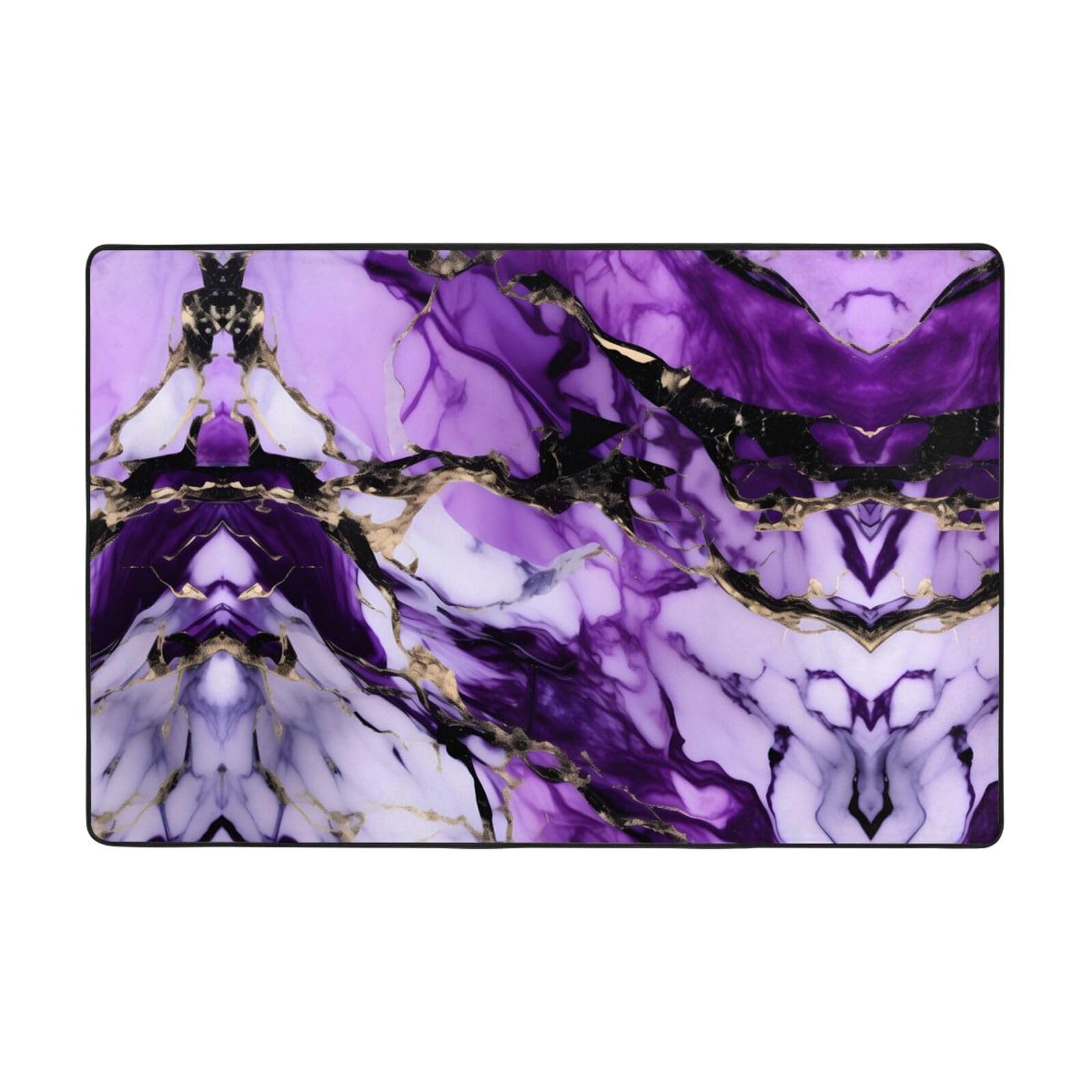 Tapis doux pour chambre et salon déco marbre violet cocooning