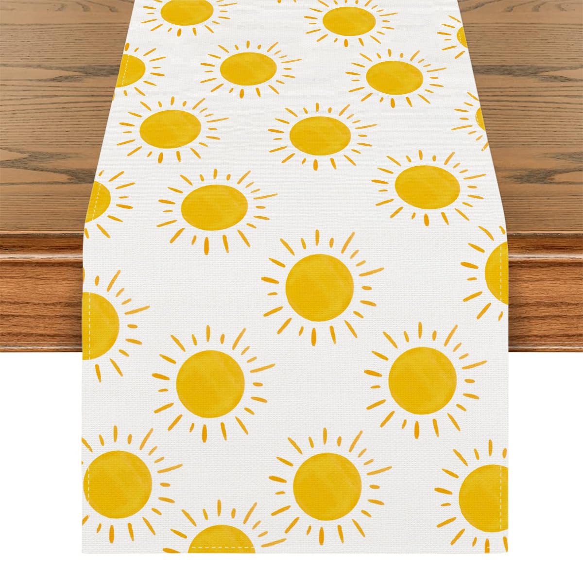 Summer Table Runner First Trip Around The Sun Decorations Here Comes The Son Baby Shower Decor Yellow Sunshine Sun Table Cover Summer Decorations for
