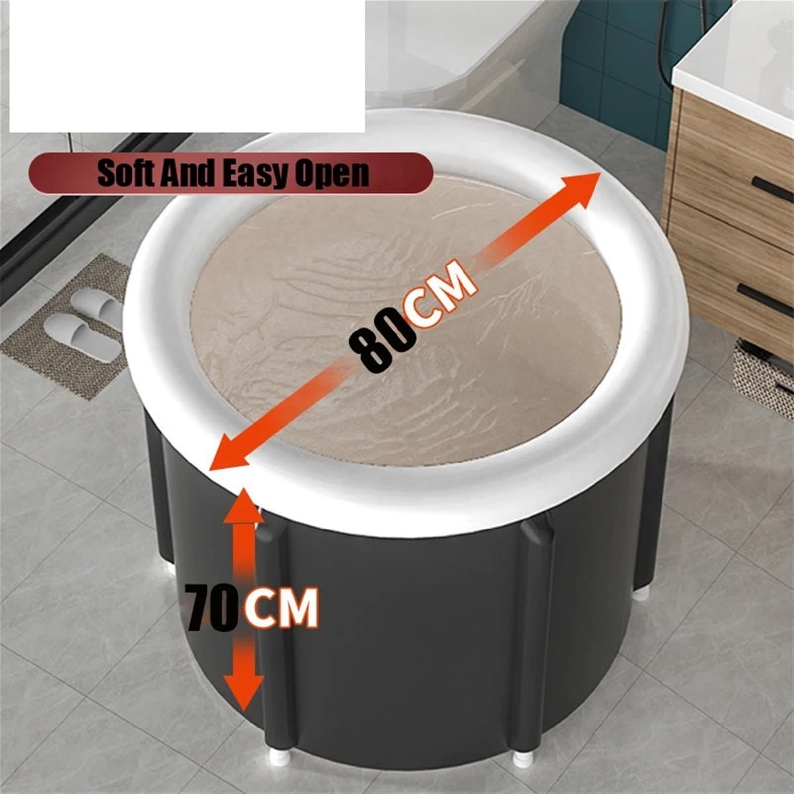 BañEra Plegable Bañera Plegable, bañera de Hielo portátil Inflable for Agua fría, bañera de hidromasaje, Cubo de baño de Hielo Plegable para Ducha
