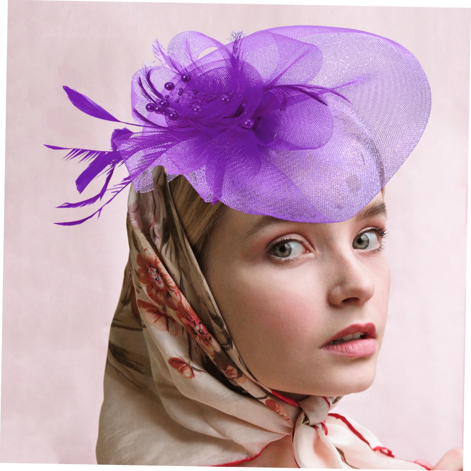 PLAFOPE Fascinator Vintage De Malla Para Fiesta De Té Tocado Elegante y Diadema Para Mujeres Accesorio Retro De Boda y Eventos Especiales