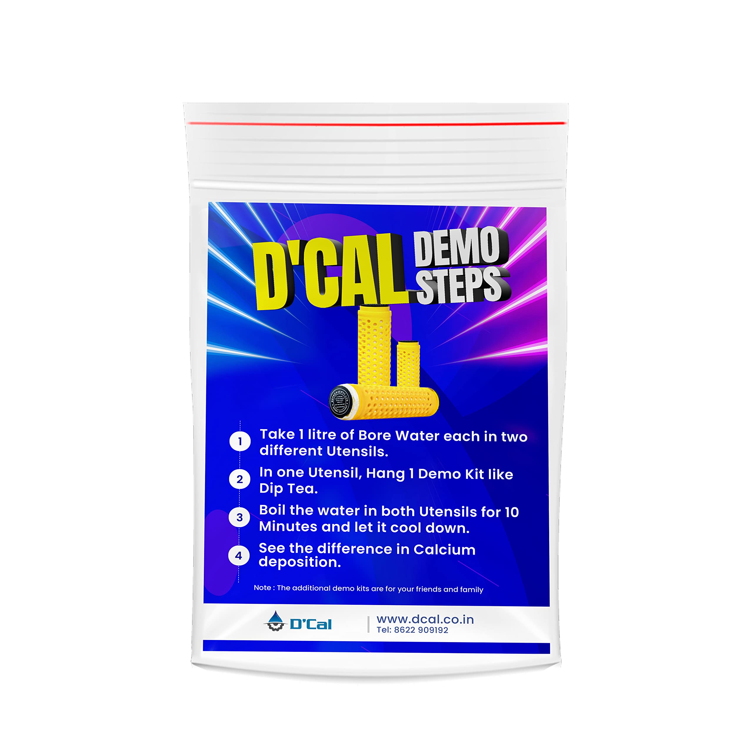 Dcal Demokit | Hard Water Tester for 1 Litre Water |