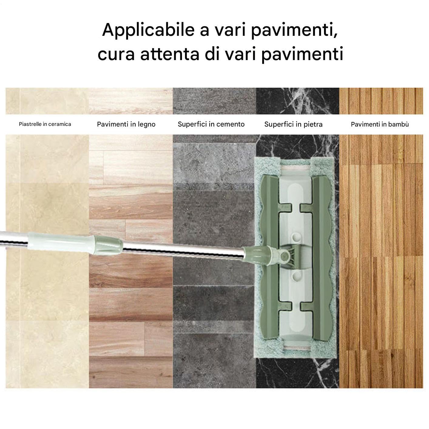 Balai Plat Manche Télescopique Rotatif 360°