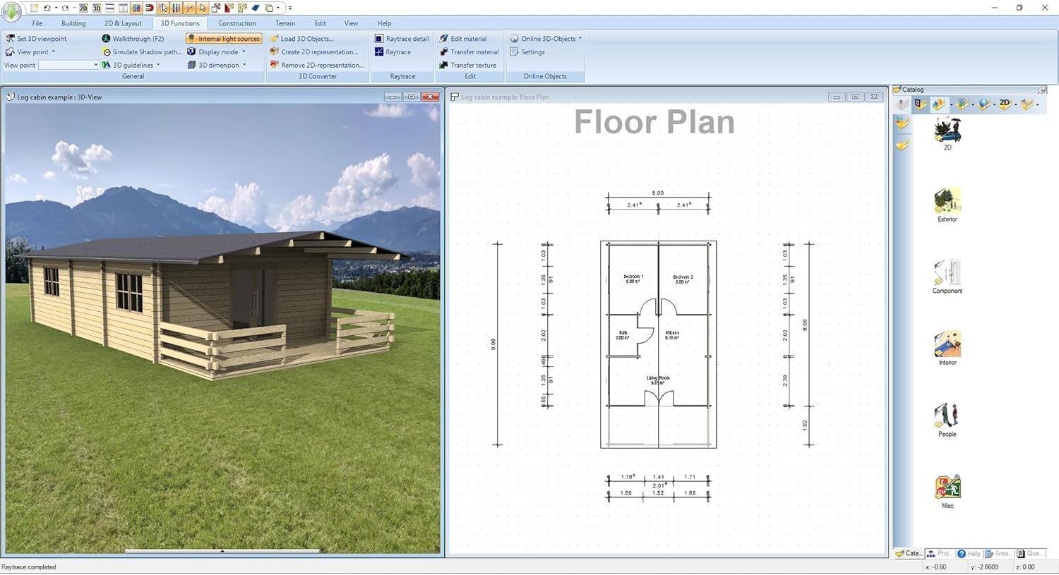 3­D CAD Architecture 11⁠ - design Software for house, garden, balcony, photovoltaic, walls - 2D 3D objects for Win 11, 10