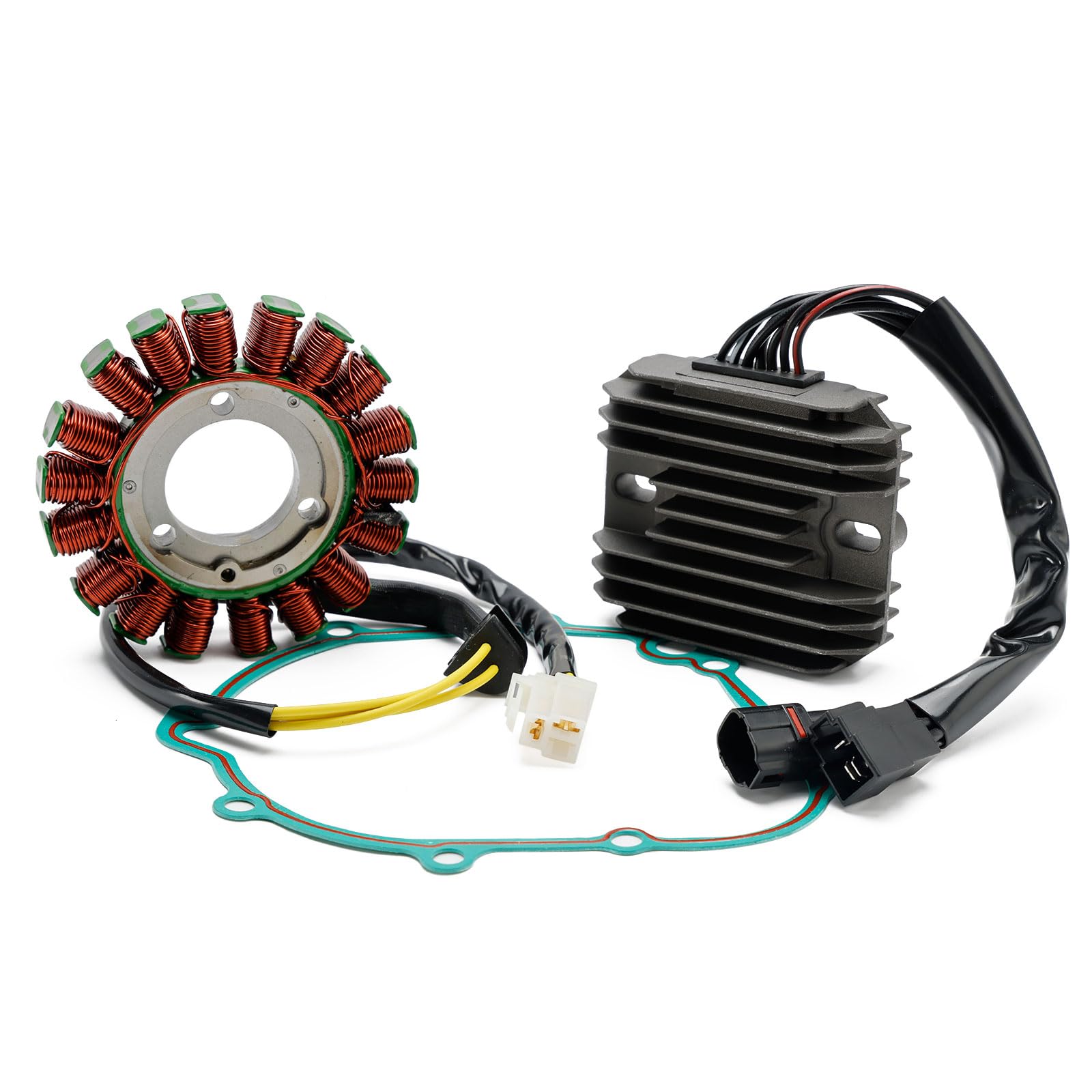 Topteng 18 Spule Magneto Stator Kit, Regulator Magneto Stator Coil Dichtungssatz, Magneto Generator Statorspule Bausatz, passend für Suzuki GSXR 600/750 2006-2007