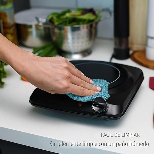Miniatura 3 de Ovente - Quemador eléctrico infrarrojo individual de 7 pulgadas, placa de cocina de vidrio de cerámica con control de temperatura de 5 niveles y
