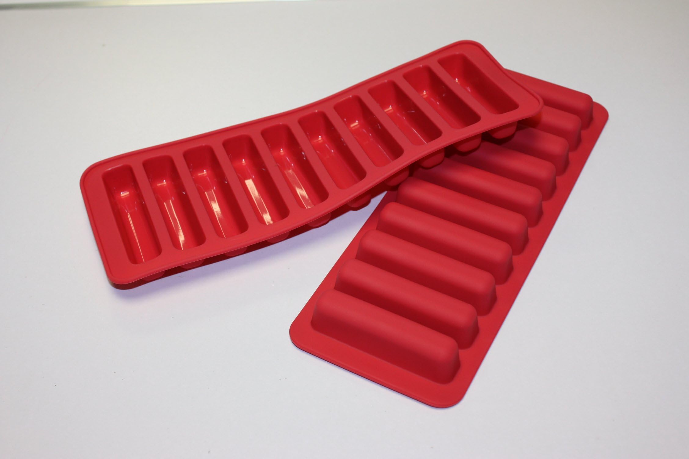 Block Ice Cube Tray Cylinder Freeze Cake Chocolate Bar Sticks Silicone Mold (Red)