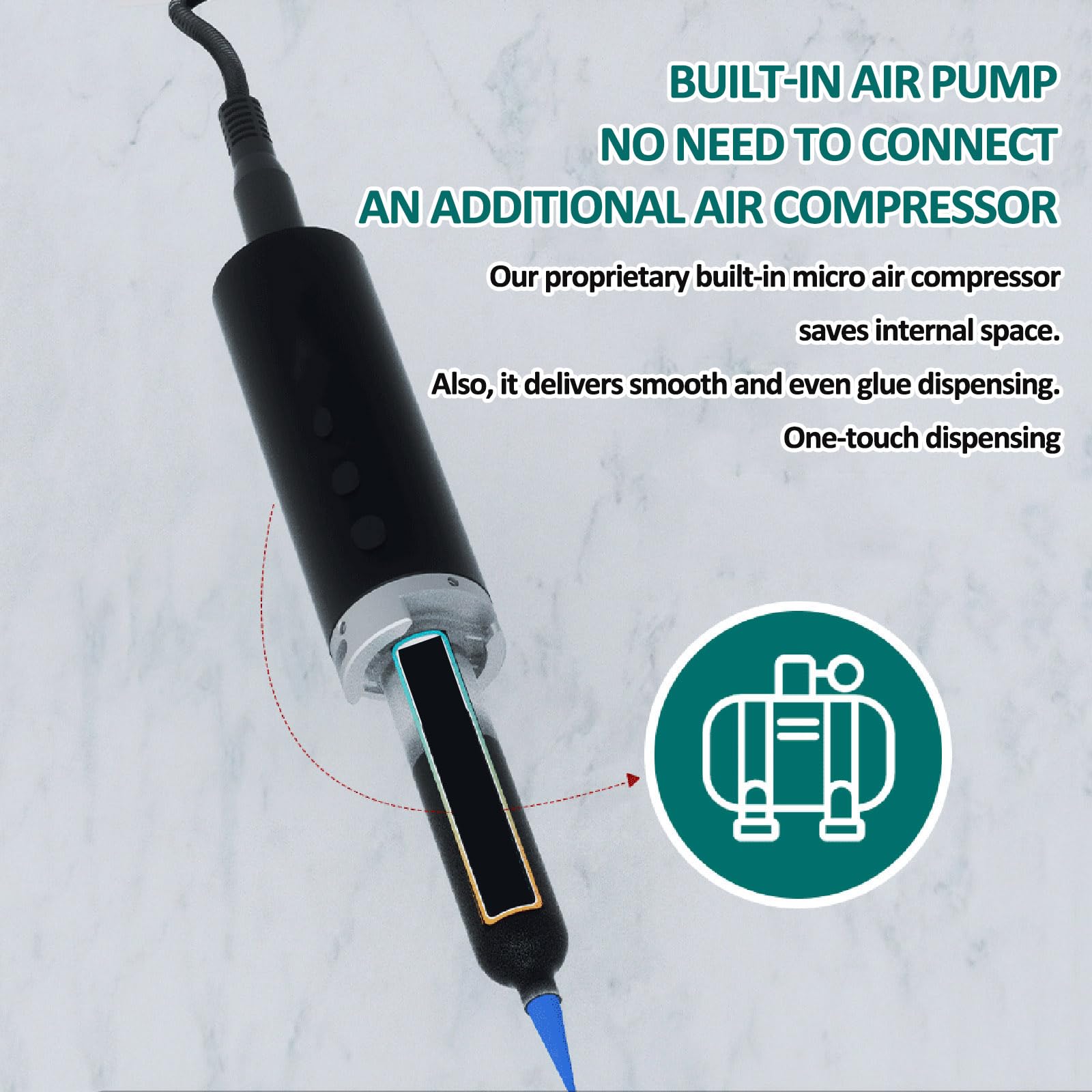 Dispensador Automático Pegamento, Máquina Dispensadora Pegamento Neumática, Con Cabezales Adaptadores 10 Ml/30 Ml, Bomba Aire Incorporada, Desinflado Automático, For Unir Y Fijar