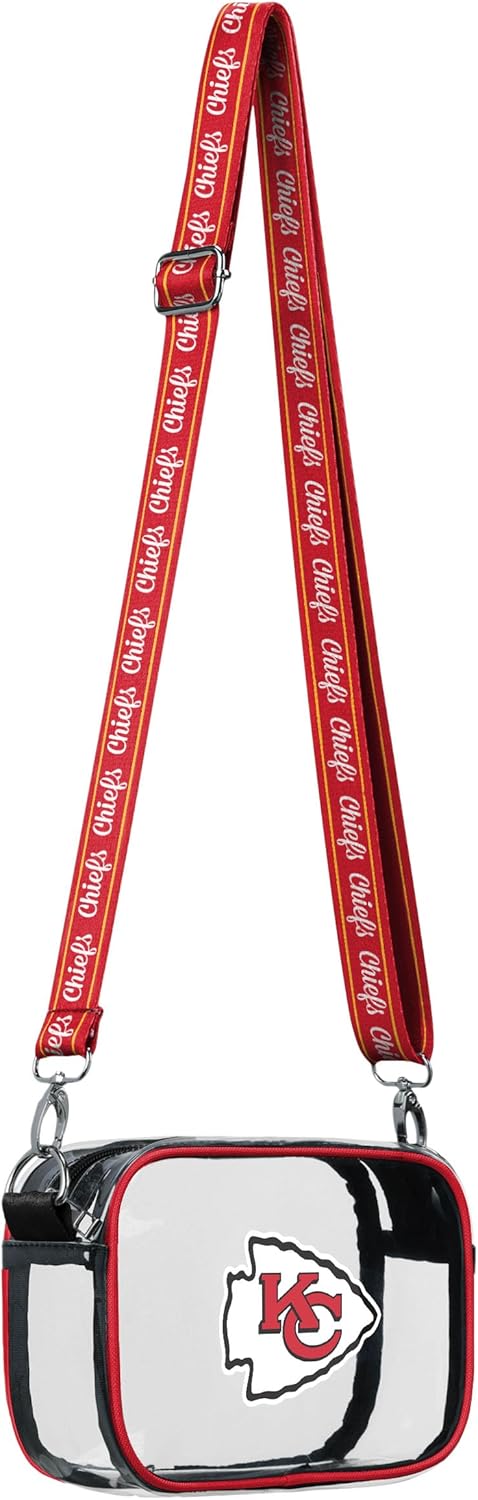 FOCO NFL Womens NFL Team Logo Stripe Clear Crossbody Bag - Image 2