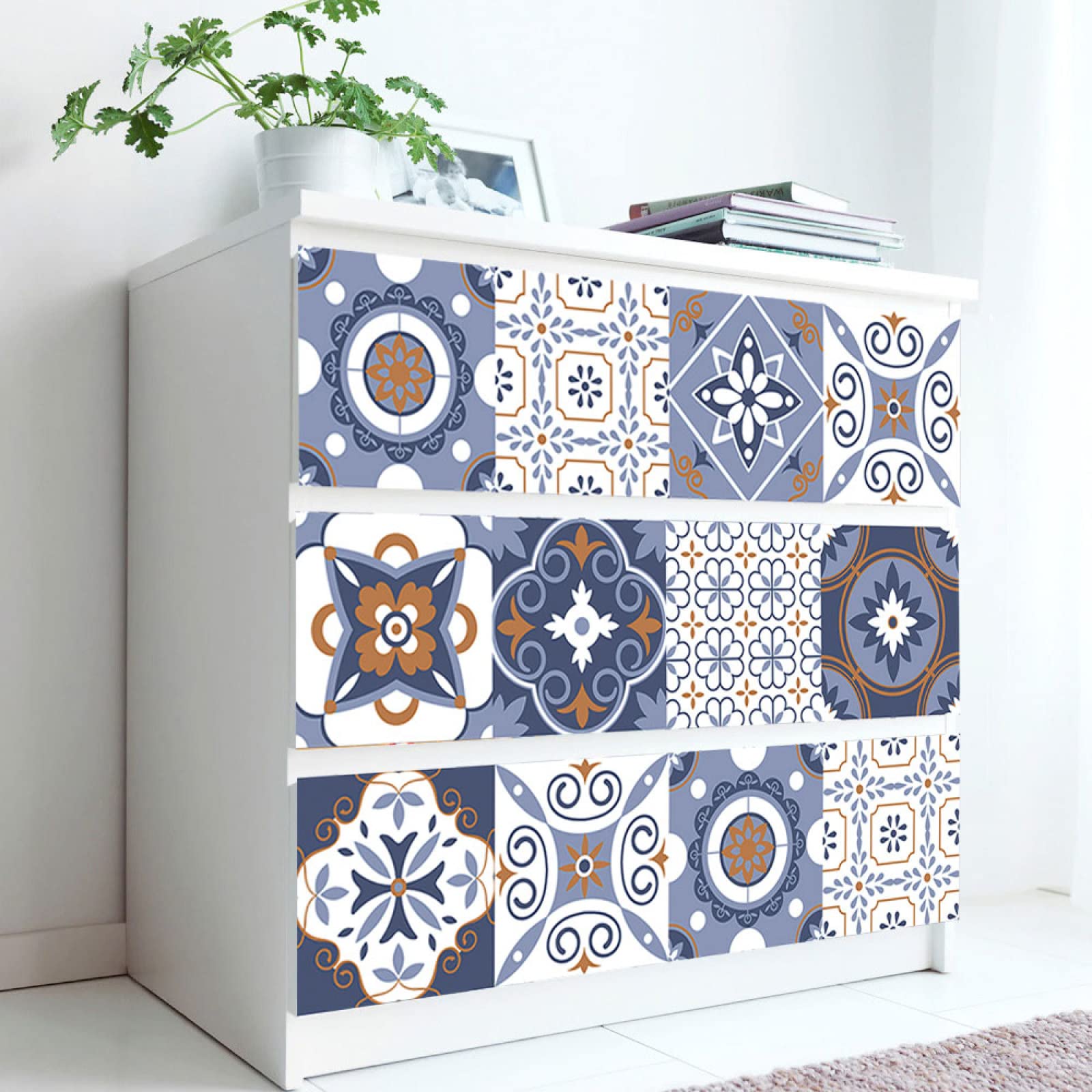 Naklejki imitujące płytki mozaikowe, PVC Tile Stickers Peel And Stick Oil Blue 10-30cm 10/20/30 pcs(30cm x 30cm*30PCS)