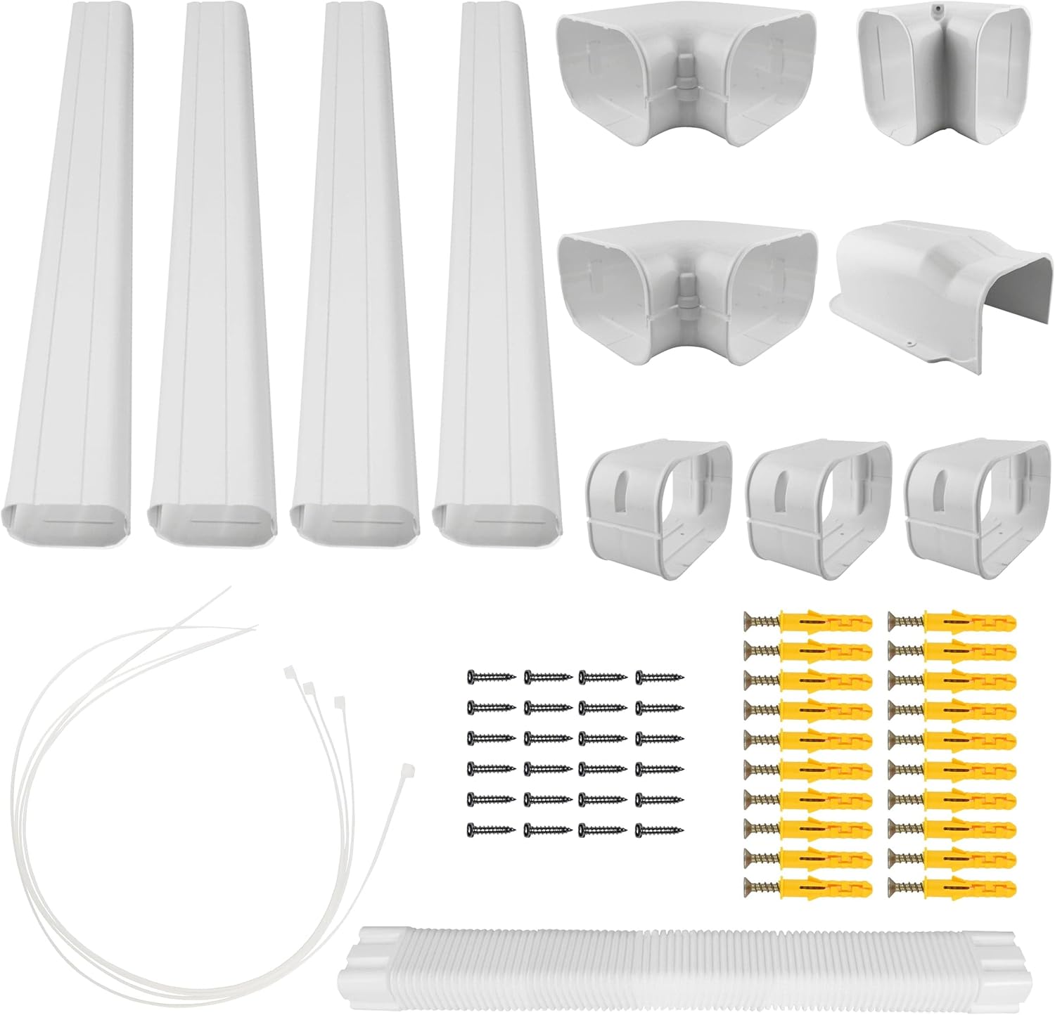 MAXWELL 17' PVC Decorative Refrigerant Line Set Cover Kit for Mini-Split Copper Lines