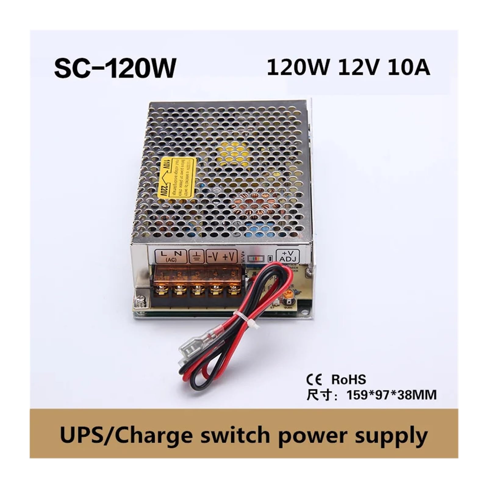 Fuente de alimentación conmutada 35 W, 60, 120, 180 y 350 Entrada: 110/220 V, 13,8, 12 24(SC-350-12 Lead Acid)