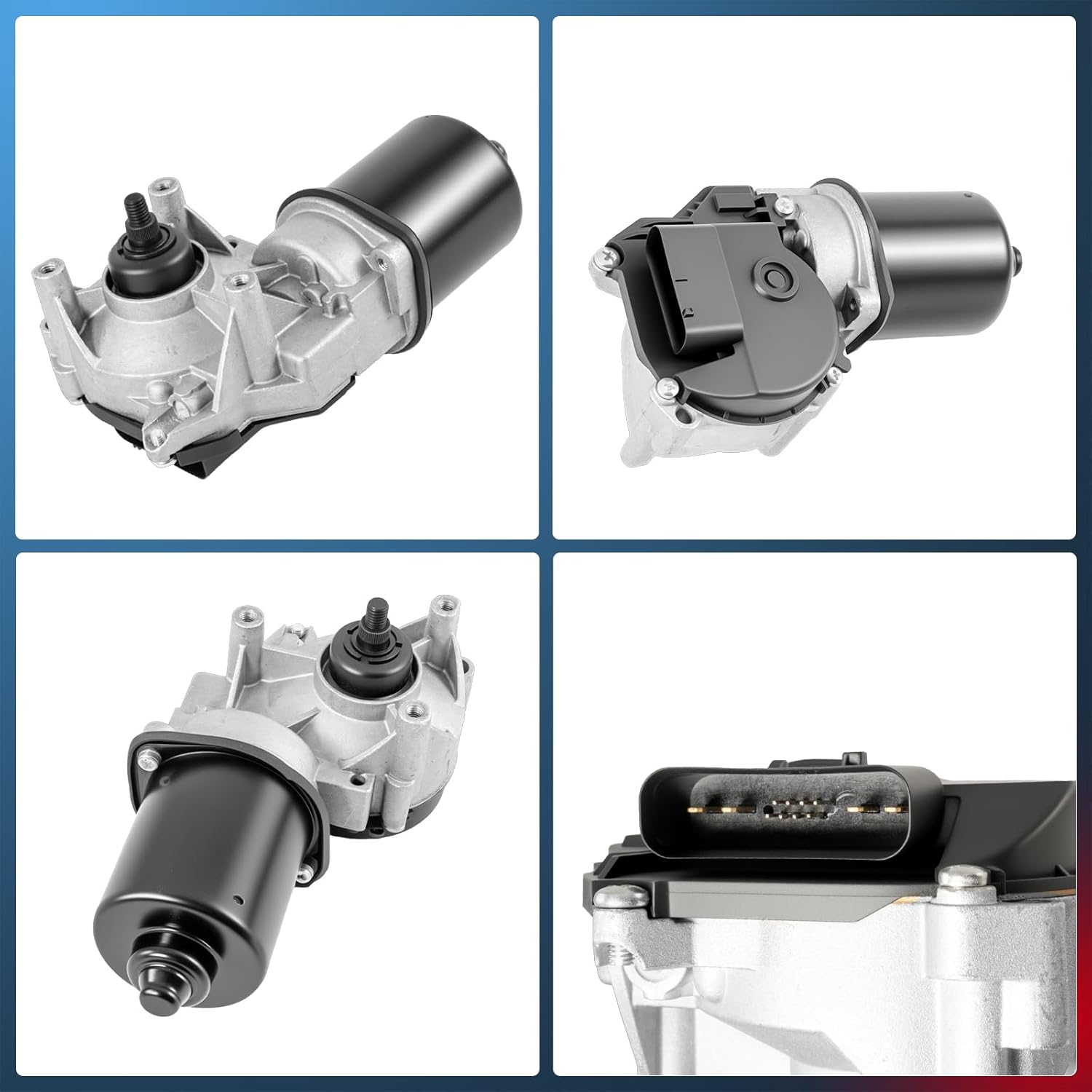 KELOKE Front Windshield Wiper Motor Compatible with Ford F-150 Explorer Expedition Flex Focus Escape TaurusX Mustang & Lincoln Mark LT Navigator MKS & Mercury Mariner Mountaineer Sable [4+8 Pins]