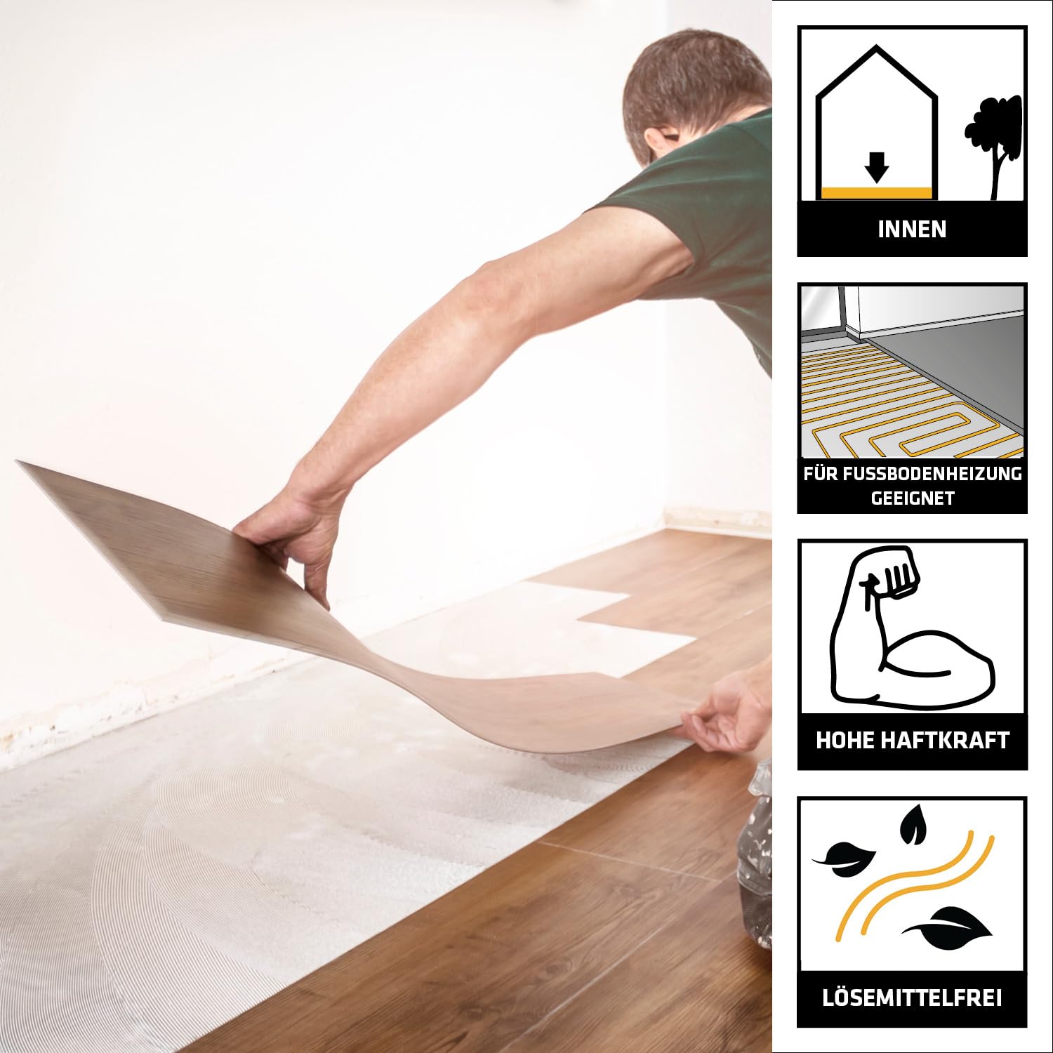 Sika – Bodenbelagsklebstoff – SikaBond 130 Design Floor - Hellbeige – Zur Verklebung von Bodenbelägen (Vinyl-, PVC-, Textil-Beläge) – 14 kg