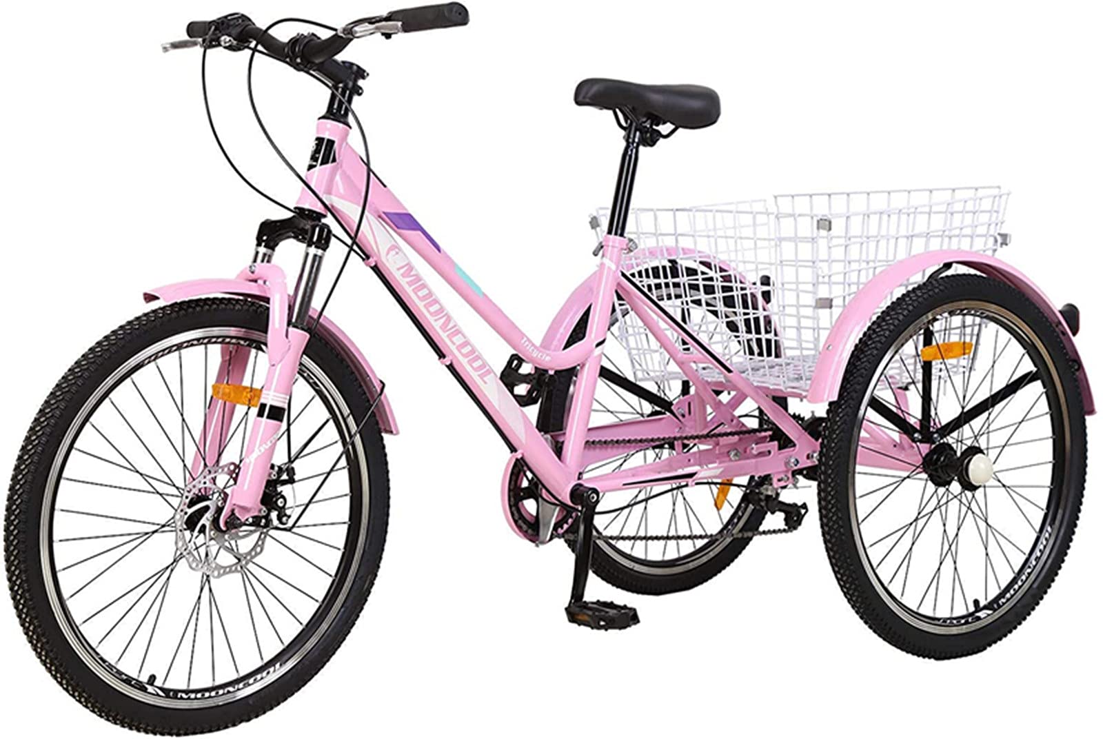 Buy Adult ain Tricycle, 7 Speed Three Wheel Cruiser Bike, 24/26/27.5