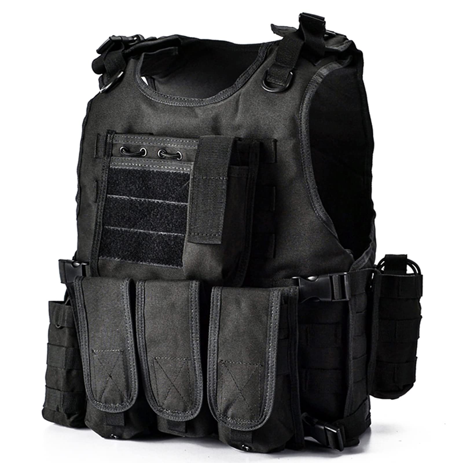 YAKEDA Camo Gilet Tactique, Veste Porte Plaque Ajustable pour Armée, Police