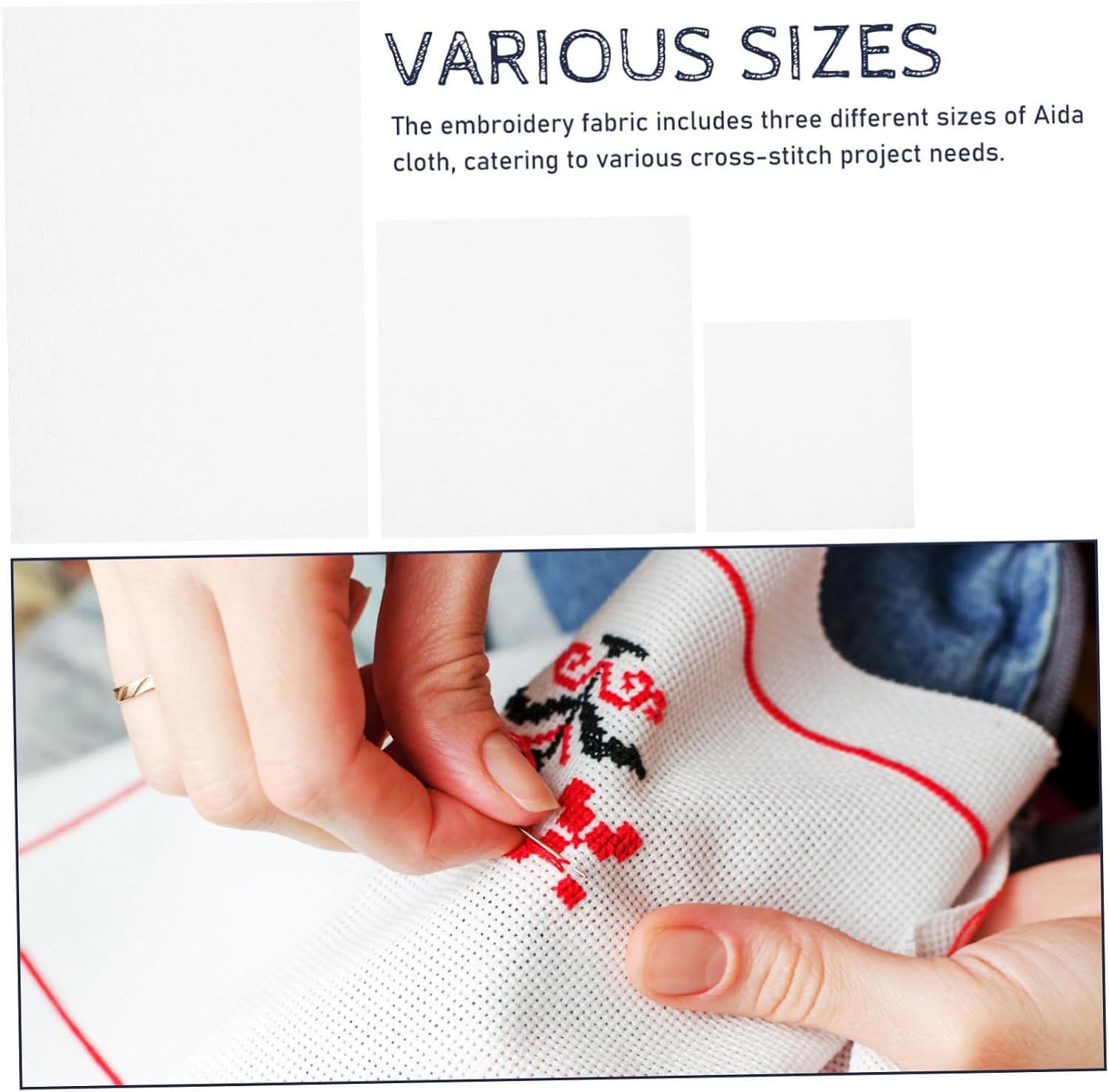 12 Pcs Cross Stitch Fabric Embroidery Cloth Polyester Cotton Blend with User-Friendly Design Various for DIY Home Decoration and Needlework Projects