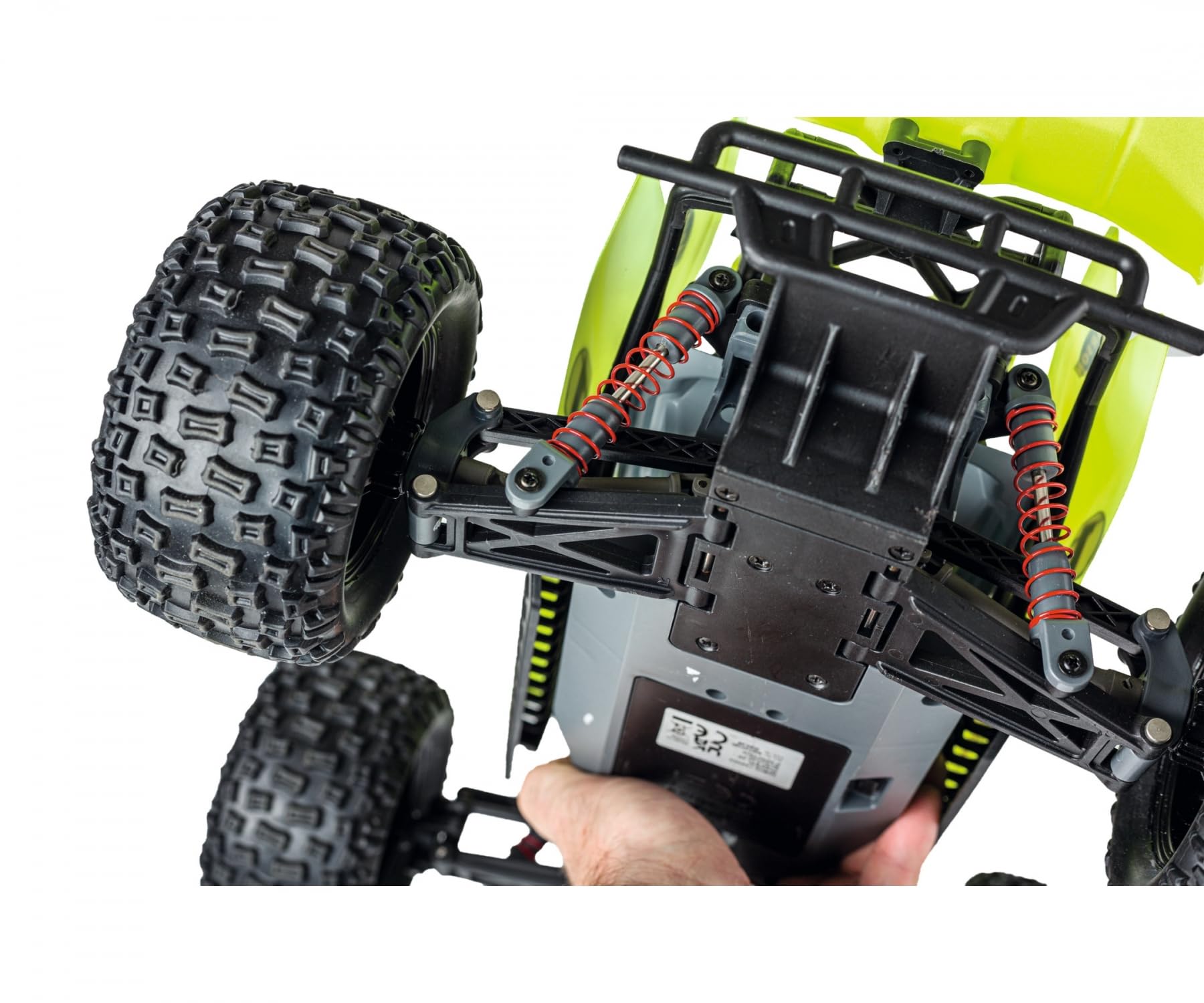 Carson 500404224 1:10 FE Cage Devil XL 2,4 GHz 100% RTR - zdalnie sterowany samochód, Offroad Truggy, w zestawie baterie i zdalne sterowanie, XL Truggy, żółty
