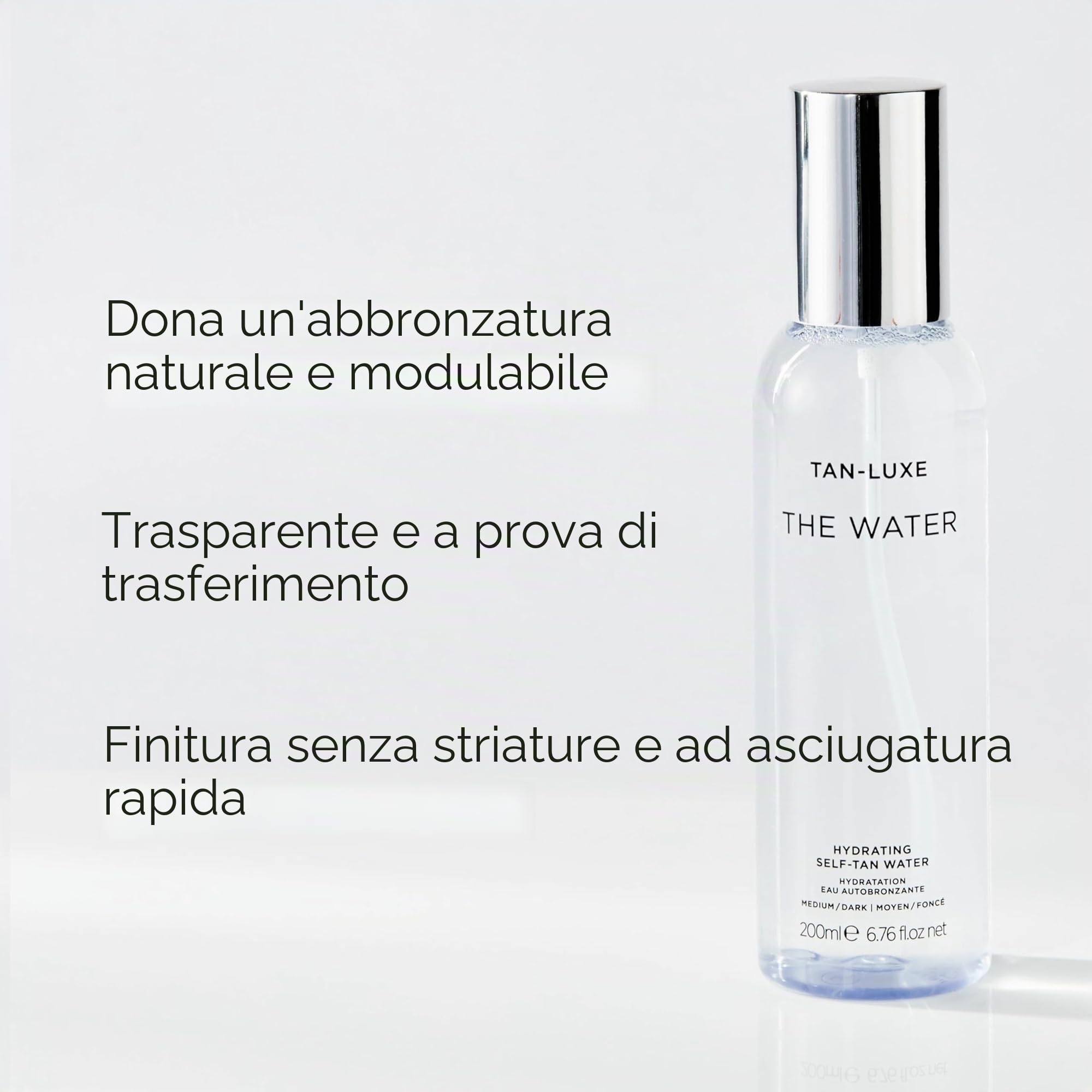 Tan Luxe THE WATER Acqua autoabbronzante, scura (200 ml) Acqua autoabbronzante, cruelty free e vegana