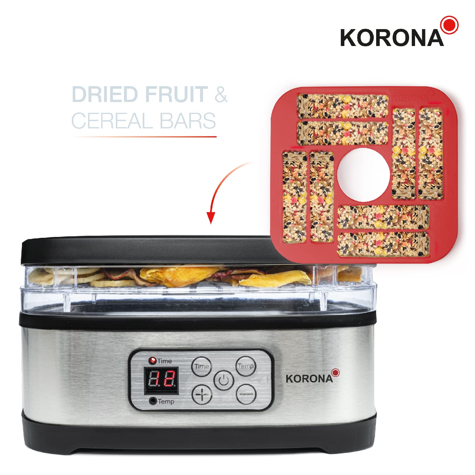 Korona 57011 Automatische dehydrator met mueslireep vorm 5 inlegvakken