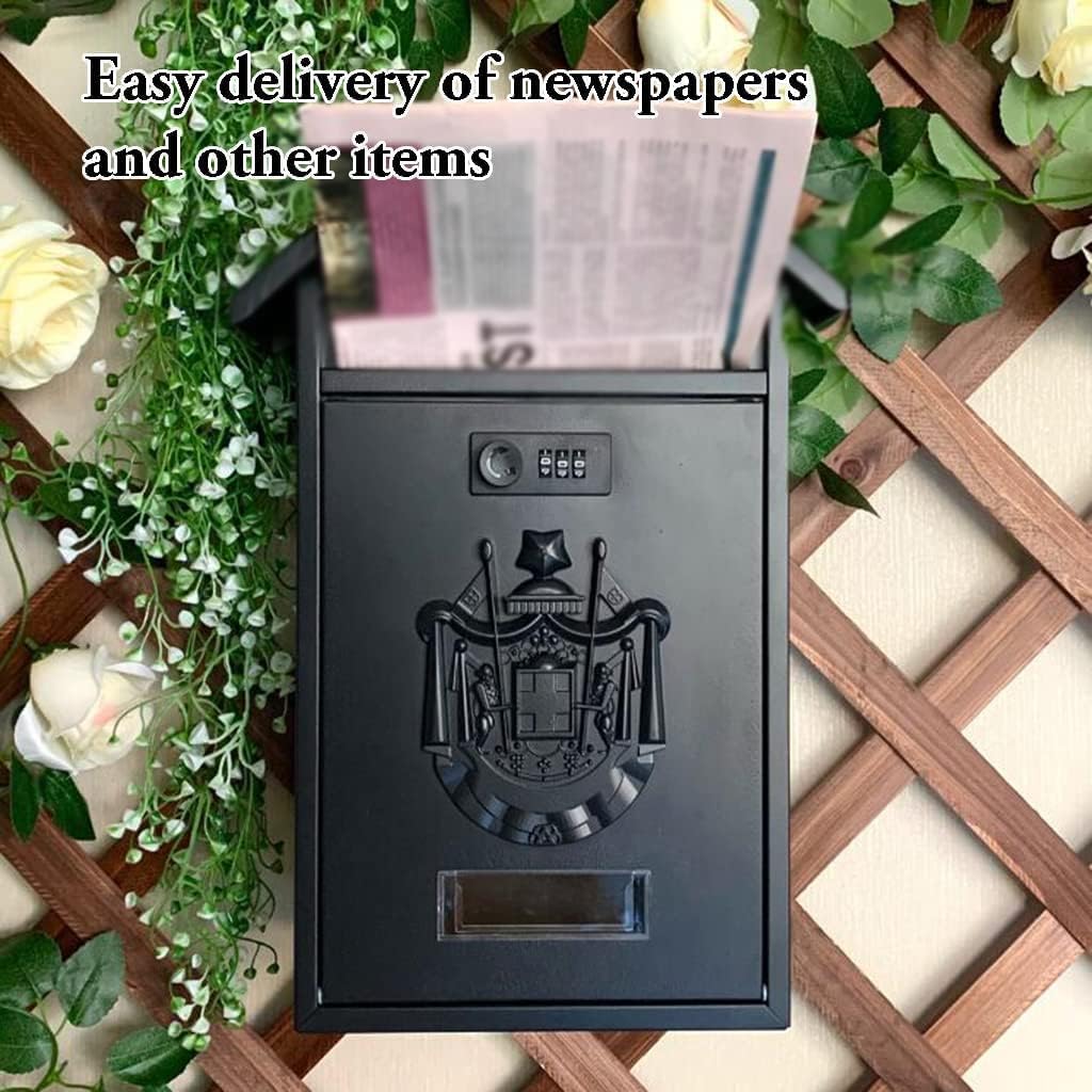 Mailbox Large Capacity Post Box Retro Creative Mailbox with Lock Full Open Design Drop Box Aluminum Outdoor Wall Mount Mailboxes More Sturdy