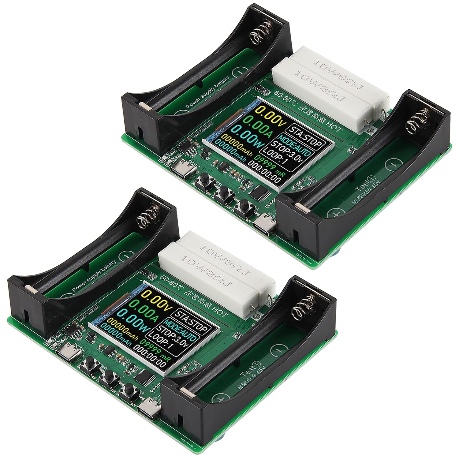 8 Channel 18650 Battery Capacity Tester, Automatic Charge Discharge Module with Internal Resistance Test for Flat Top Batteries, Type-C Powered Lithium Battery Analyzer