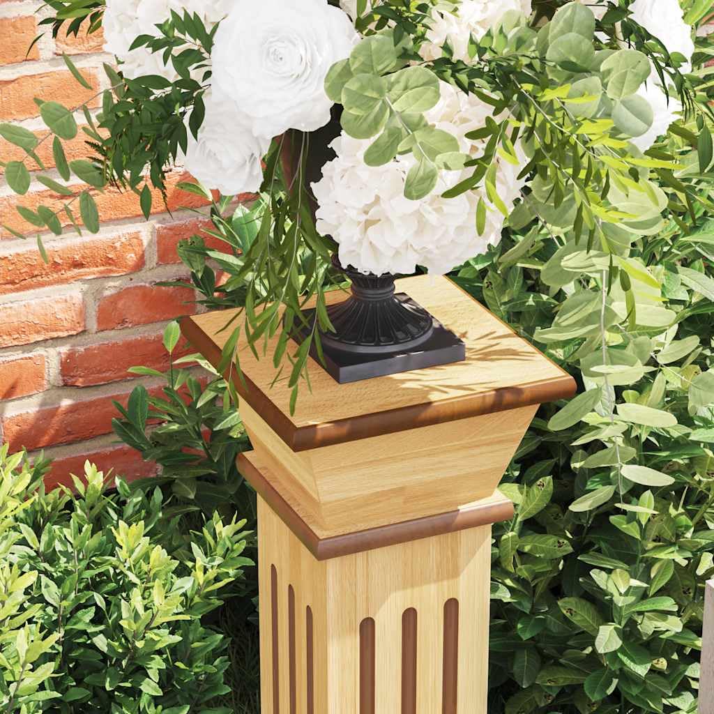 Klasyczny stojak na rośliny kolumnowy z jasnego drewna, 17 x 17 x 66 cm, z dużą podstawą na kwiaty i rośliny doniczkowe, konstrukcja MDF, stabilny i łatwy w pielęgnacji, idealny do salonu,