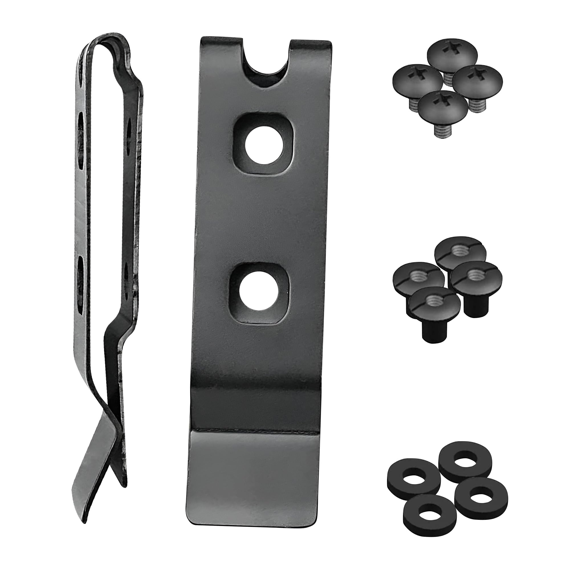 Superior Metal Holster Clips 3.0 by HolsterBuilder – Durable-Double Hole Design for Secure Attachment – Versatile Hip Hook Clasp Spring Buckle for Holsters, Mag Pouches, Knife Sheaths, Wallets & More